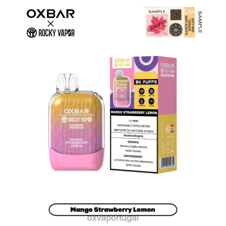 OXVA Disposable Vape Price | PJX0D10 manga morango limão OXVA OXBAR G8000